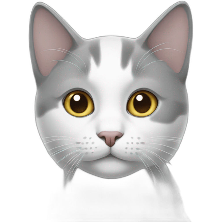 Grey and white cat emoji