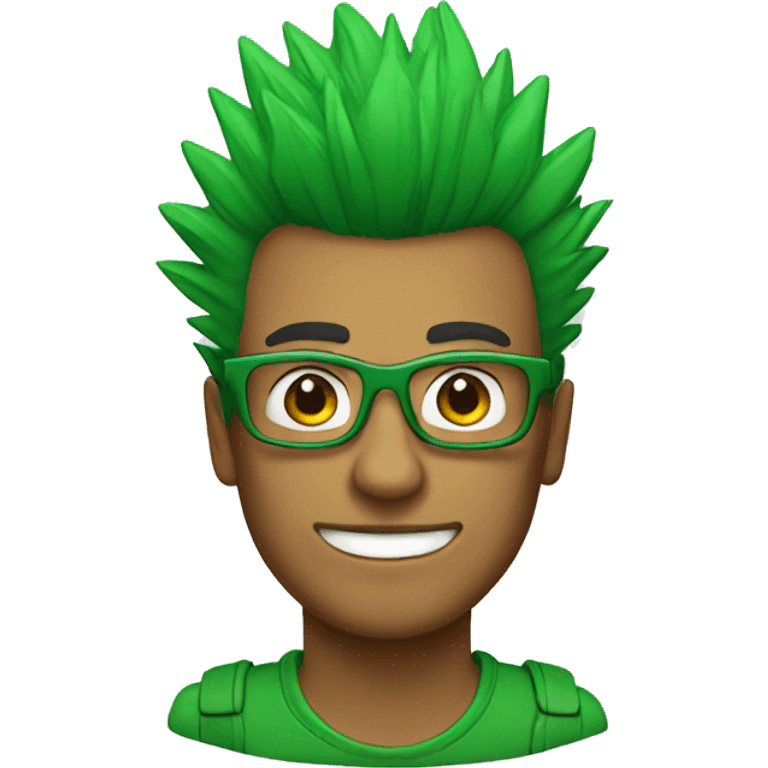 a guy with a green mohawk and glasses emoji