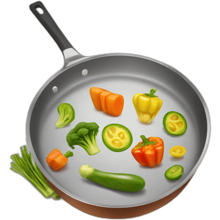 vegetables chopped in a frying pan emoji