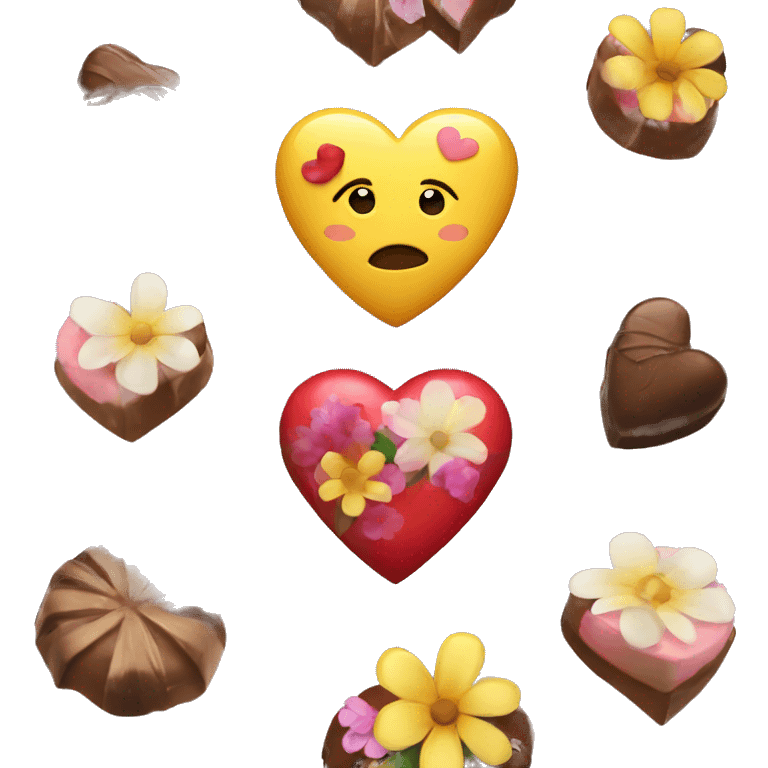 heart with flowers and chocolates  emoji