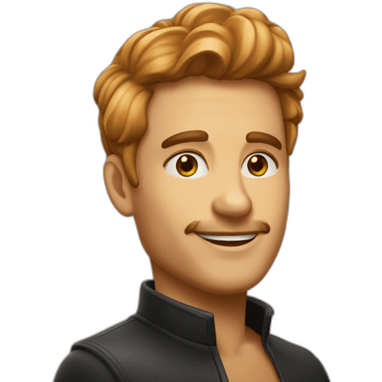 un beau gosse au couleur caramel avec des cheveux crépus noir emoji