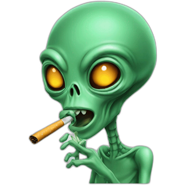 Alien smoking  emoji