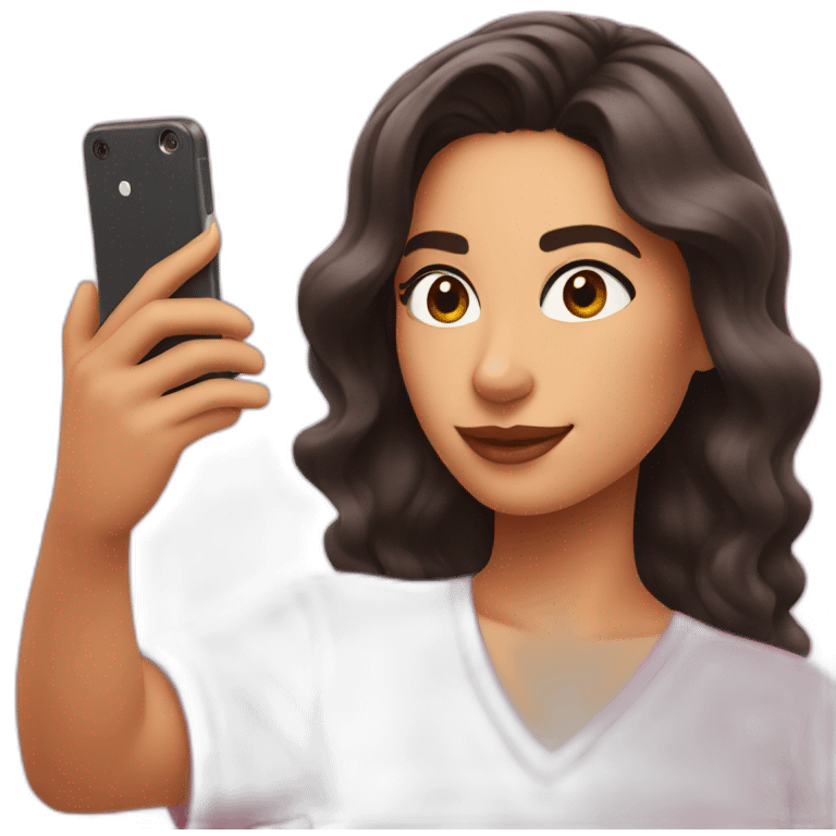 Rosalía taking a selfie emoji