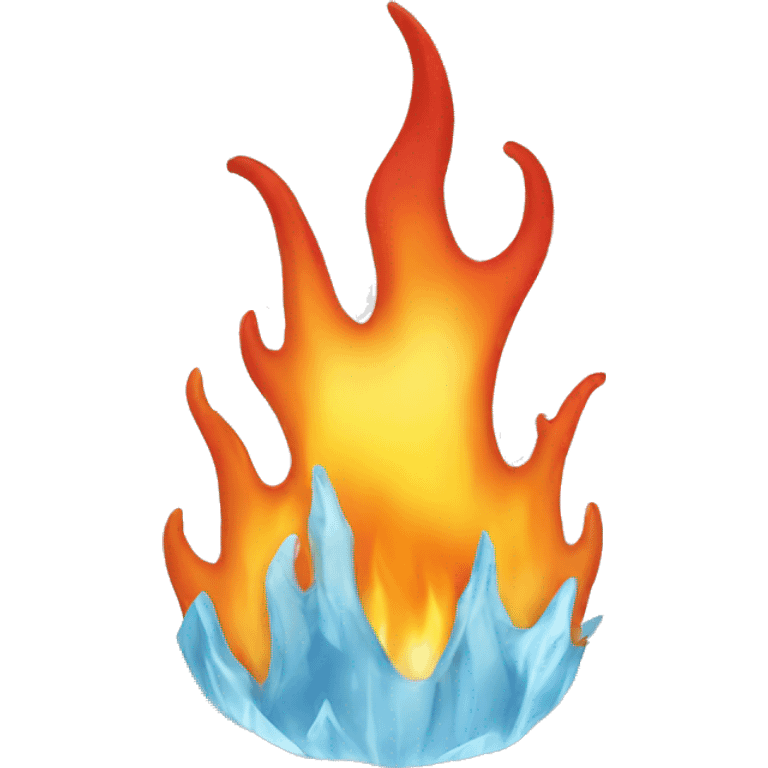 ice emoji with fire colors emoji