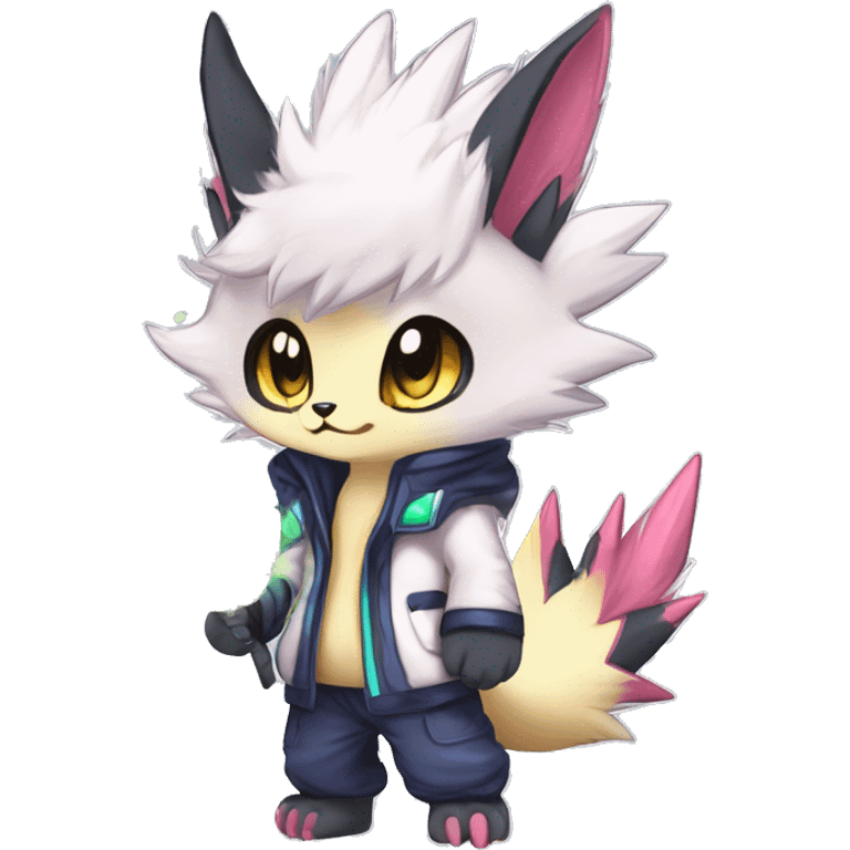 Anthro Scalie Spiky Cool Edgy Magical Shiny Colorful Pastel Sparkle Kemono-style Chibi Fantasy-Animal-Fakémon-Pokémon-Hybrid Fur Sona Aesthetic Full Body emoji