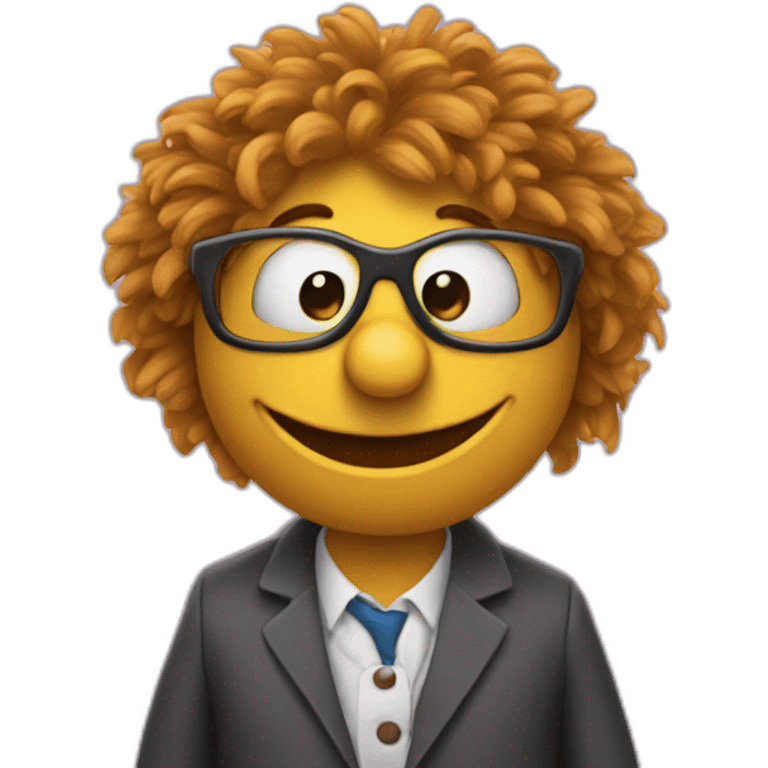 Math teacher muppet with Pi number emoji