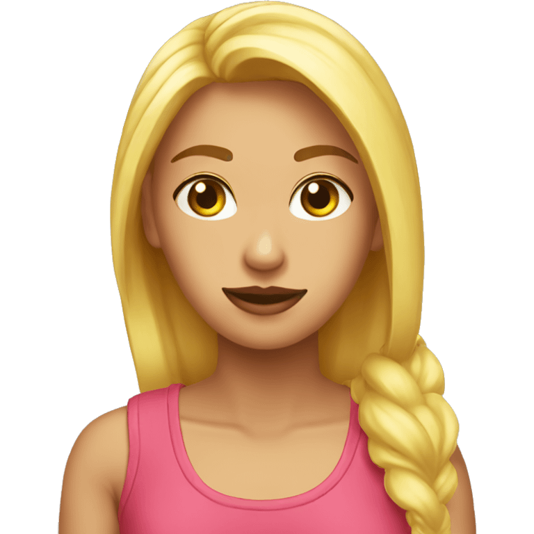 Chica rubia divirtiéndose  emoji