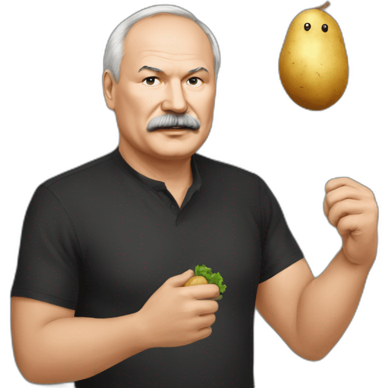 Lukashenka holds a potato in his hand emoji