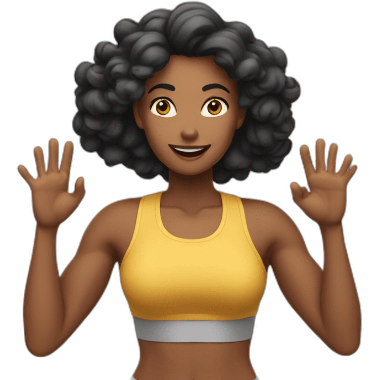 fit women gesturing with hands Okay emoji