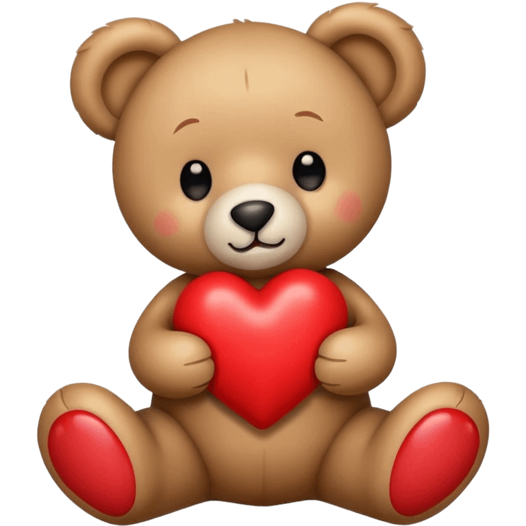 Teddy bear holding a red heart  emoji