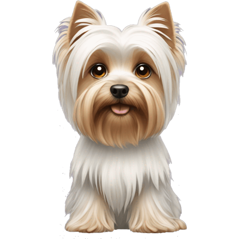 A white Yorkshire terrier  emoji