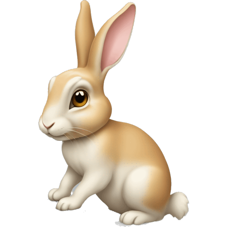 Cute Flemish rabbit typing on a keyboard emoji