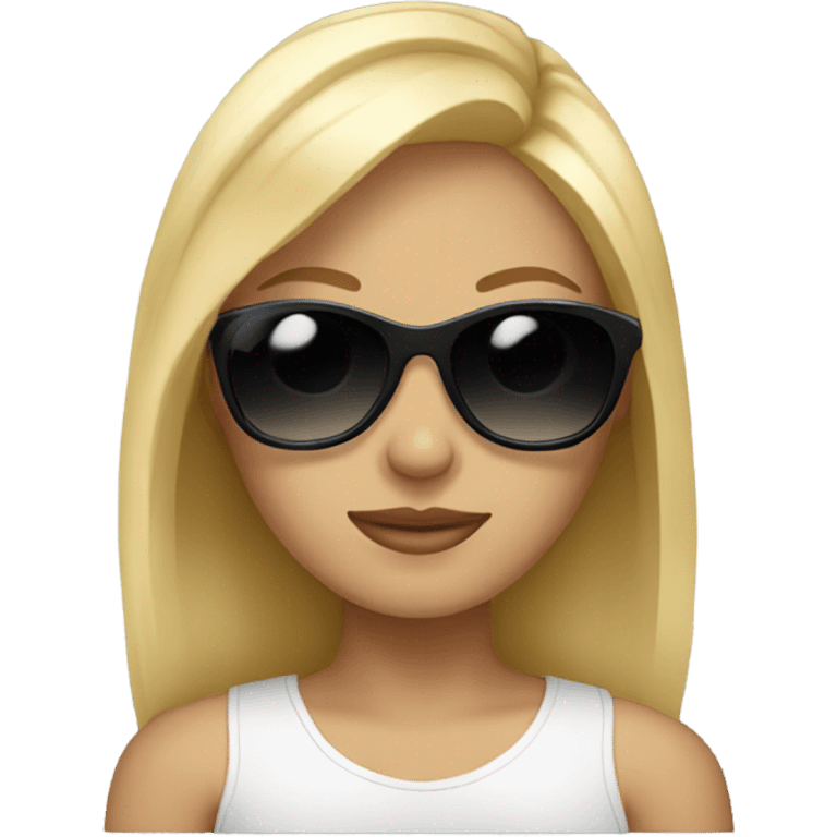 Blonde girl wearing sunglasses  emoji