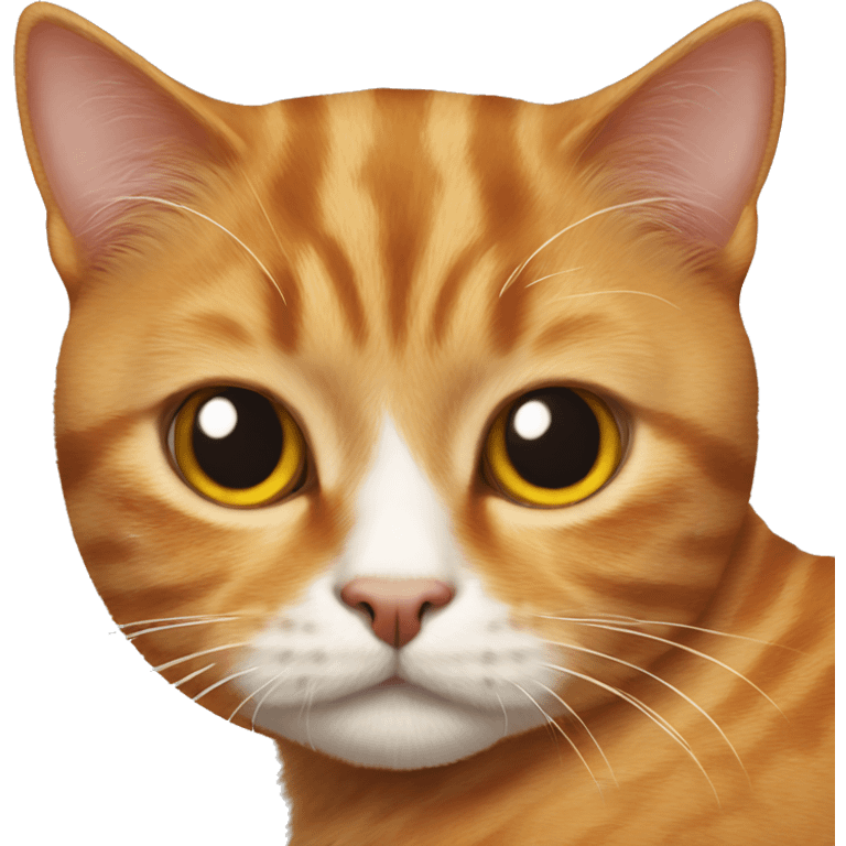 a Scottish ginger cat with a dark spot at the bottom of its nose emoji