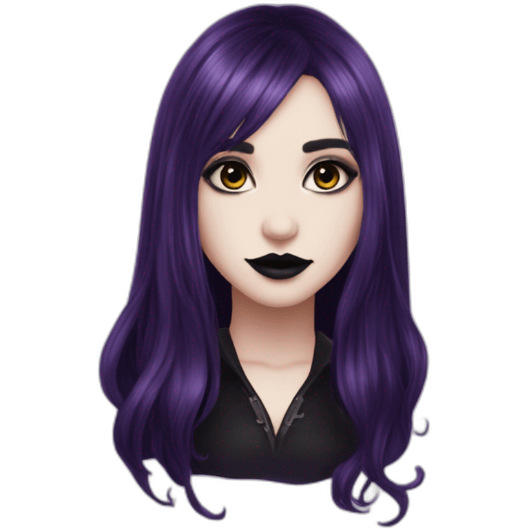 Elissabat-with-bangs-long-hair-dark-purple-and-black-vampire-goth-makeup-pinkeyes-romanticgothcloses- emoji