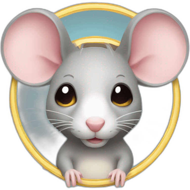 rat with halo ring above head emoji