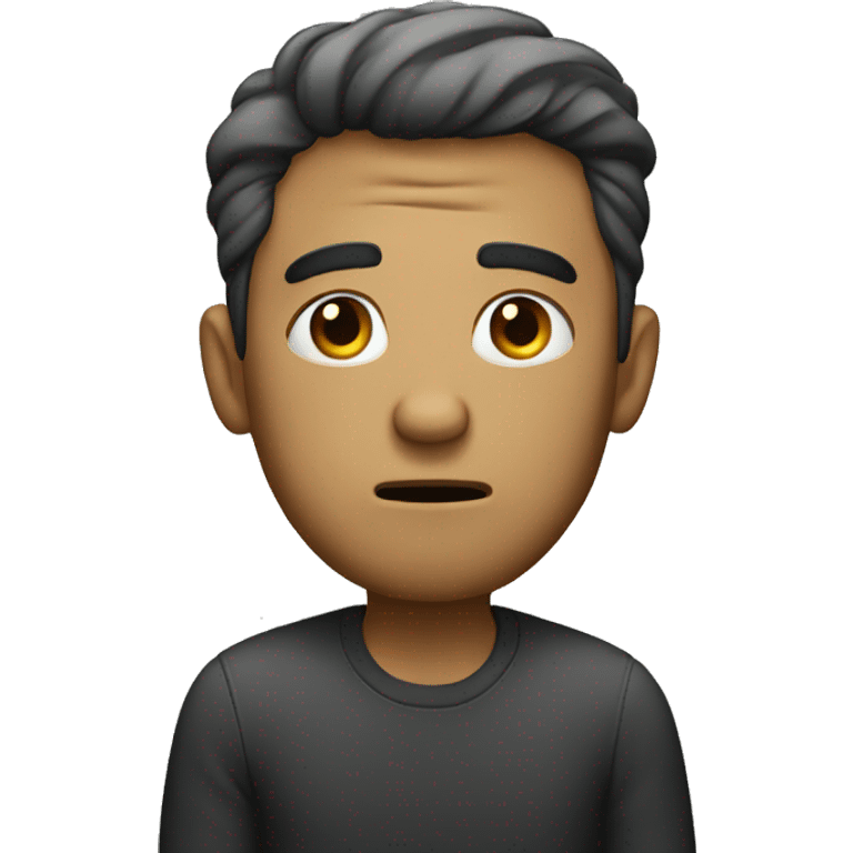 Man with a confused face with slight attitude emoji