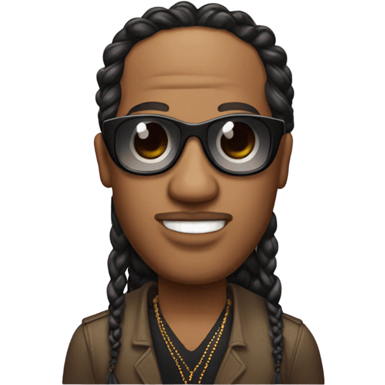 Stevie wonder with braids and a receding hairline  emoji