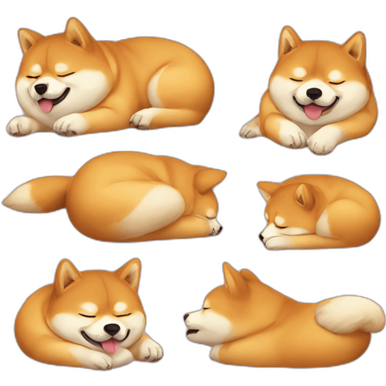 sleeping fat Shiba dogs emoji