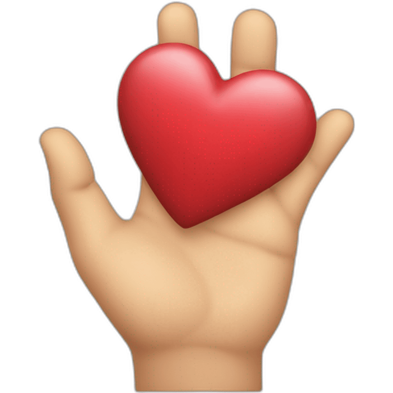 una mano con el dedo corazon estirado y el resto encogidos emoji