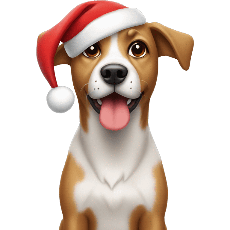 dog with a santa hat  emoji