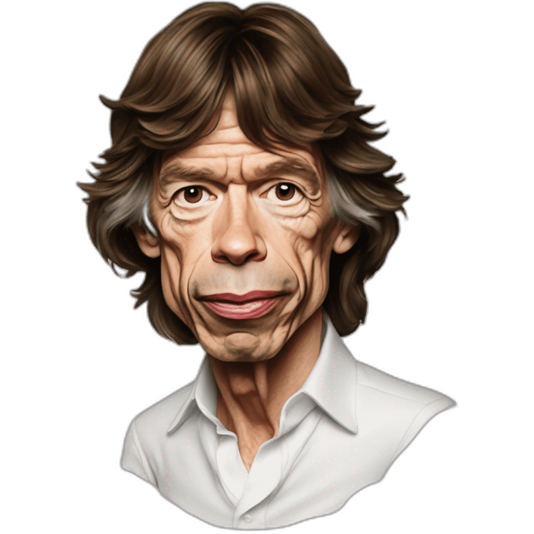 Hiper realistic mick Jagger rolling Stones real madrid emoji