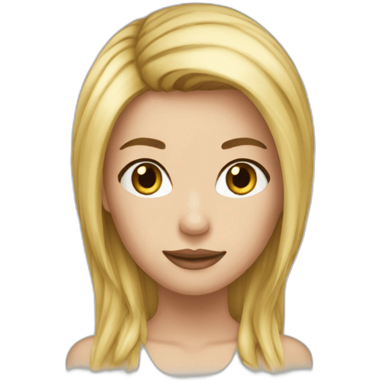 blonde cheveux long rigole emoji