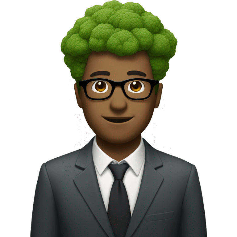 man with broccoli hair and glasses emoji