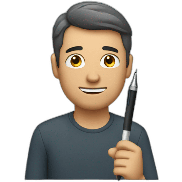 man holding a pen emoji