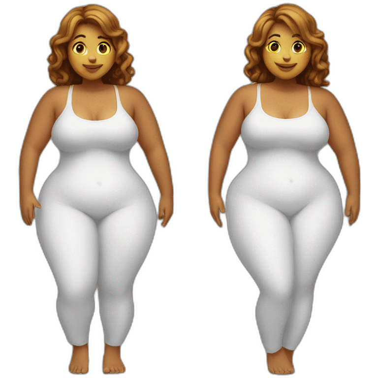 Full body Curvy girl in bathroom emoji