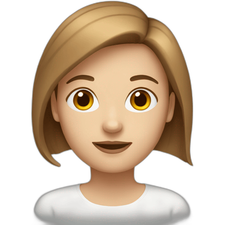 white woman with brown straight hair emoji