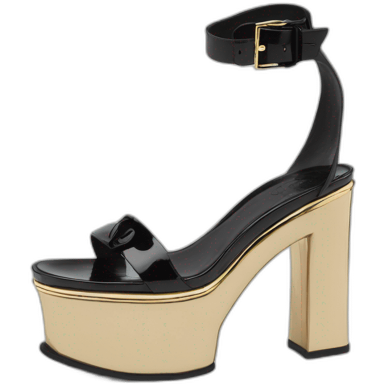 Ysl TRIBUTE PLATFORM SANDAL black PATENT LEATHER emoji