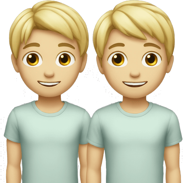 Twin blond boy young adults emoji