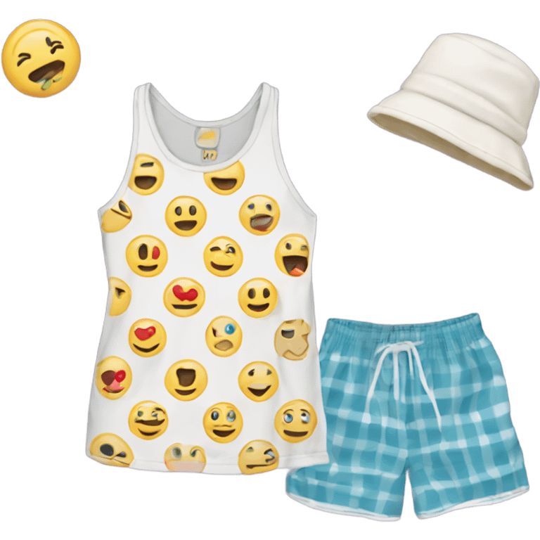 aesthetic pajama tank top and shorts emoji