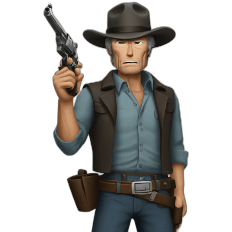 clint eastwood with a gun emoji