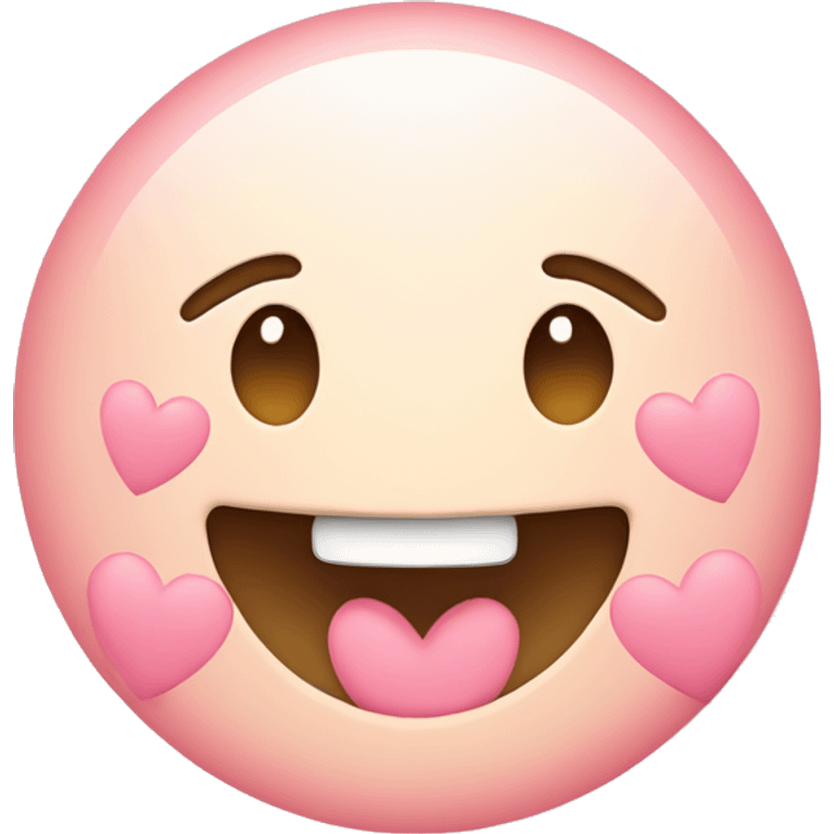 Smiling emoji with light pink hearts for blush emoji