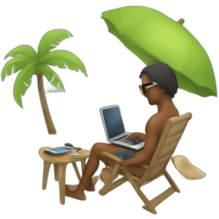 digital-nomad-working-at-beach emoji