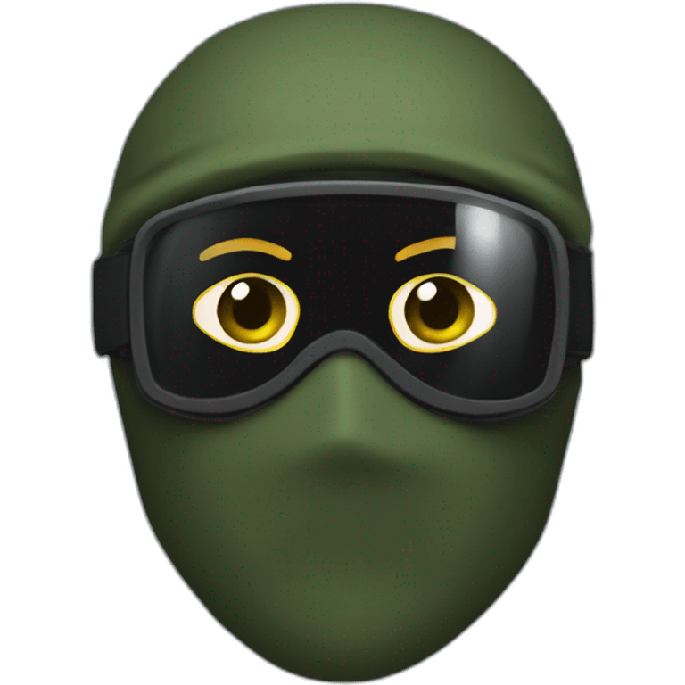 mercenary soldier with balaclava and night vision goggles emoji