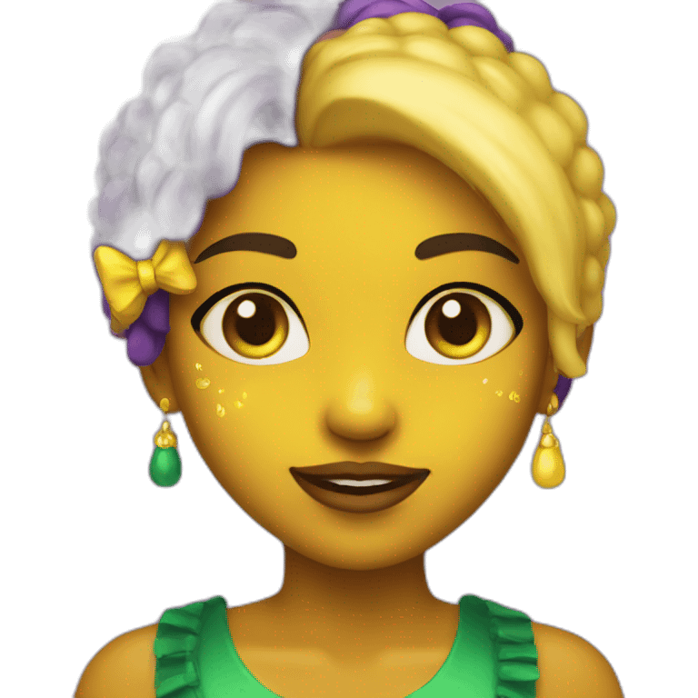 girl mardi gras yellow skin emoji