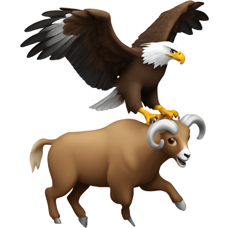 An eagle going after a ram emoji