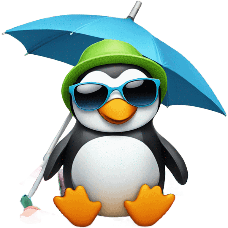  Penguin on holiday emoji