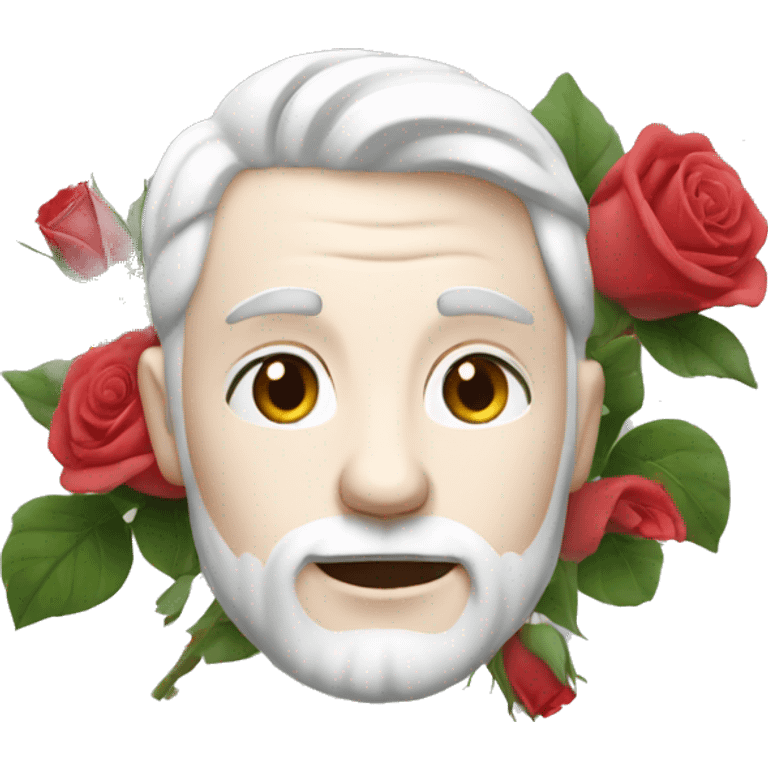 White geart with roses emoji