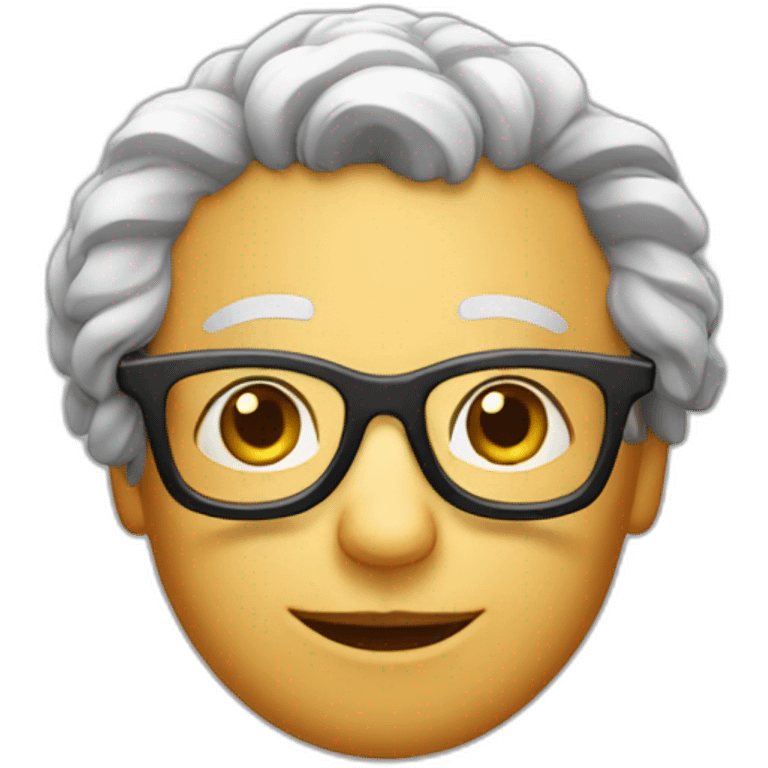 wise life coach with hair and glasses sitting  emoji