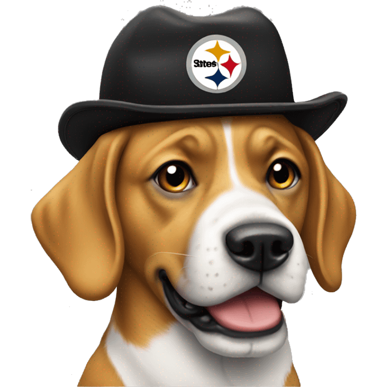 Dog wearing Steelers hat  emoji