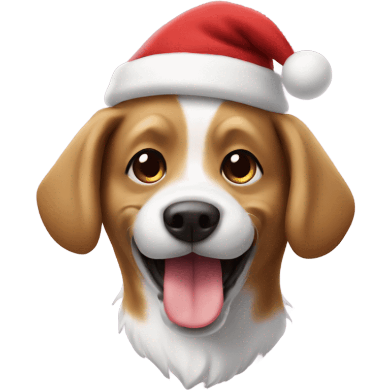 Dog with Santa hat smile emoji