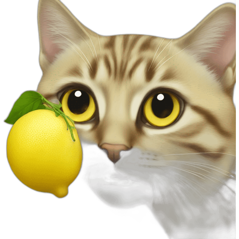 Lemon eating a feline emoji