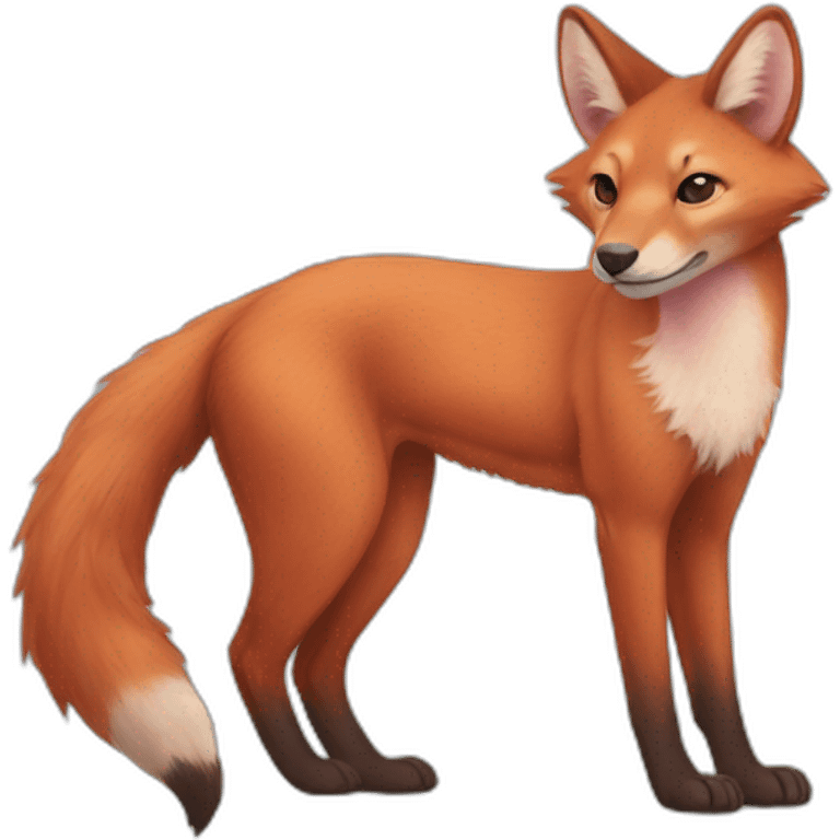 Pink anthro dhole emoji