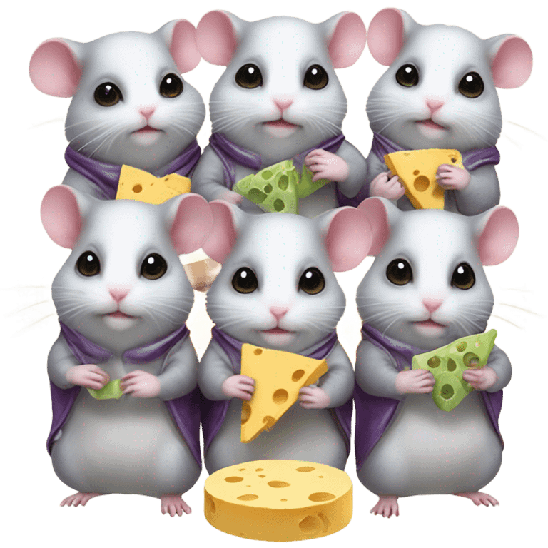 alien hamster cult with cheese  emoji