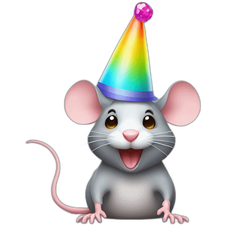 rat with party hat at festival emoji