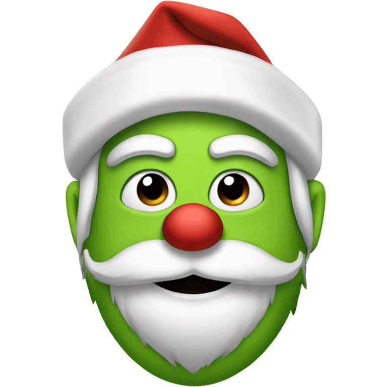 Santa’s body with grinches face emoji